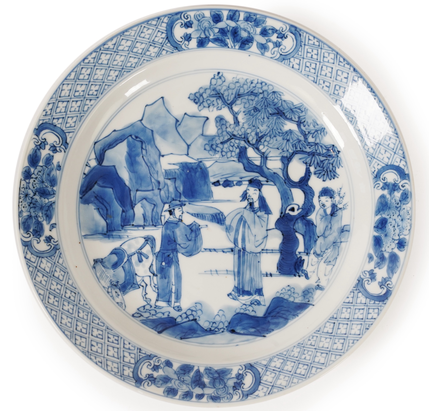 A Chinese blue and white plate, Kangxi period